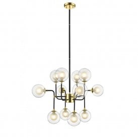 REMY 12 Light Ceiling Pendant Gold Matt Black