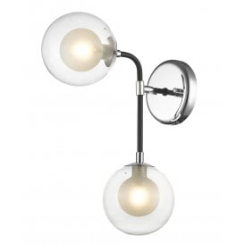 REMY 2 Light Wall Light Chrome Matt Black