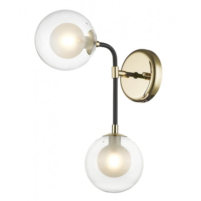 REMY 2 Light Wall Light Gold Matt Black