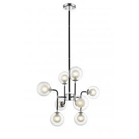 REMY 8 Light Ceiling Pendant G9 Chrome Matt Black