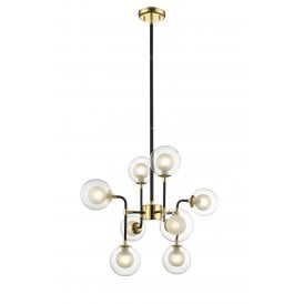 REMY 8 Light Ceiling Pendant G9 Gold Matt Black