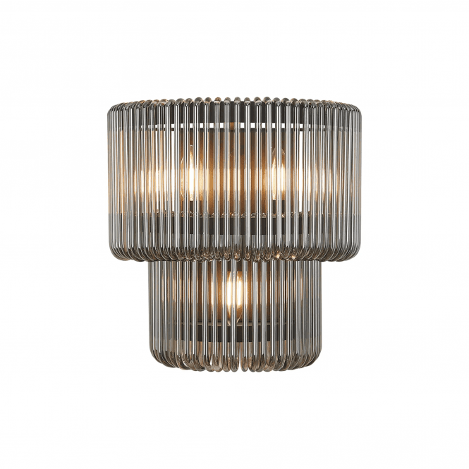 Rene Large Wall Light in Black Smoked Glass