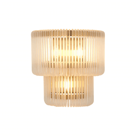 modern statement frosted glass and brass tiered wall light