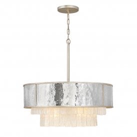 Semi flush/pendant steel and crystal 