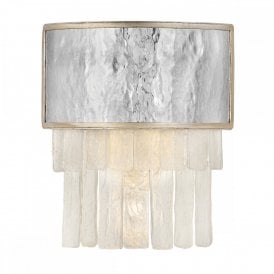REVERIE Hammered Steel and Textured Glass Wall Light
