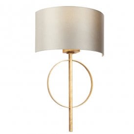 RIDLEY Hoop Gold Leaf Wall Light With Mink Shade