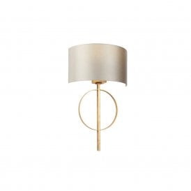 RIDLEY Hoop Gold Leaf Wall Light With Mink Shade