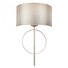 RIDLEY Hoop Silver Leaf Wall Light With Mink Shade