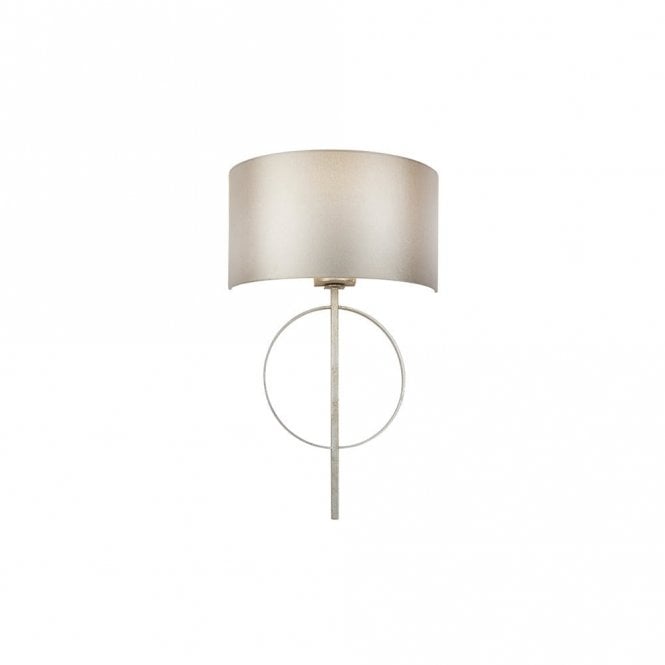 RIDLEY Hoop Silver Leaf Wall Light With Mink Shade