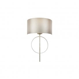 RIDLEY Hoop Silver Leaf Wall Light With Mink Shade