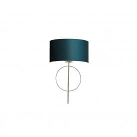 RIDLEY Hoop Silver Leaf Wall Light With Teal Shade