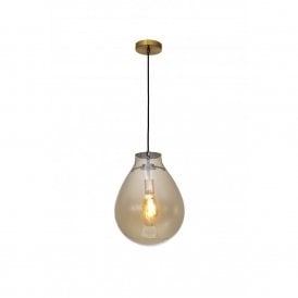 RIO 1 Light Ceiling Pendant Small Champagne