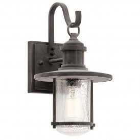 RIVERWOOD rustic weathered zinc outdoor wall lantern - medium