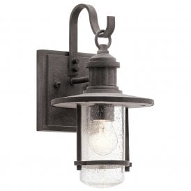 RIVERWOOD rustic weathered zinc outdoor wall lantern - small