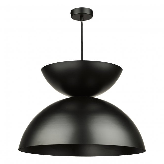 Riya Large Dome Pendant in Matt Black