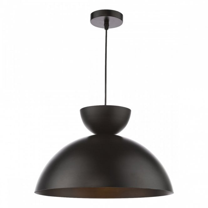 Riya Small Dome Pendant in Matt Black