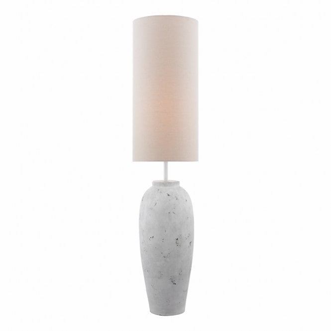 Roetta Natural Stone Floor Lamp with Neutral Linen Shade