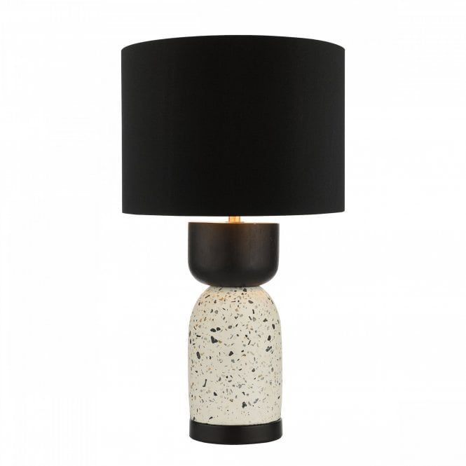 Roja Decorative Table Lamp Terrazzo Complete with Black Shade