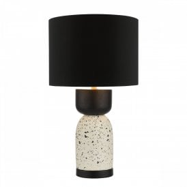 Roja Decorative Table Lamp Terrazzo Complete with Black Shade