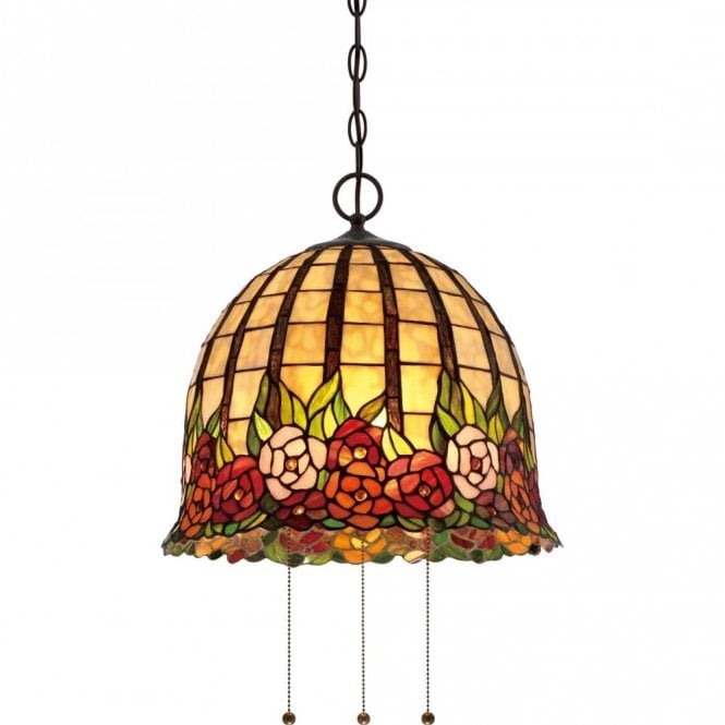 ROSECLIFFE Tiffany glass Art Nouveau ceiling pendant light