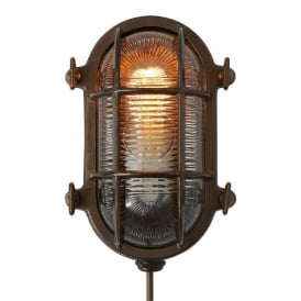 Antique brass outdoor wall light
