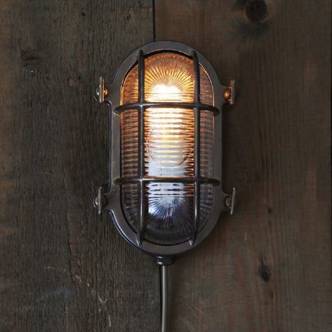 RUBEN Small Oval Marine Light in Antique Silver