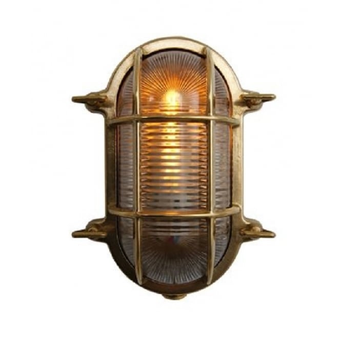 RUBEN Small Oval Marine Light in Satin Brass