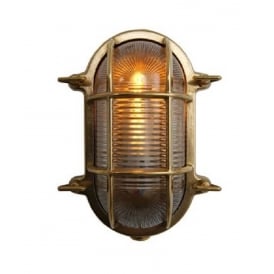 oval outdoor wall light brass