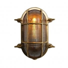 RUBEN Small Oval Marine Light in Satin Brass
