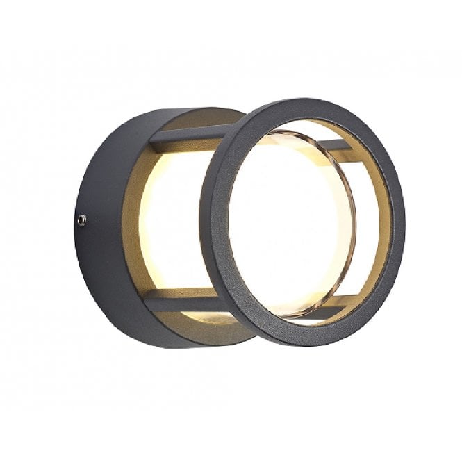 RUBEN small round Anthracite Grey outdoor wall light or ceiling light