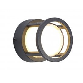 RUBEN small round Anthracite Grey outdoor wall light or ceiling light