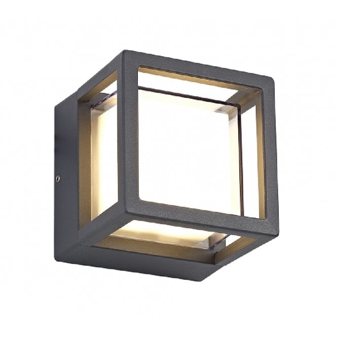 RUBEN small square anthracite Grey outdoor wall light or ceiling light