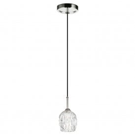 RUBIN modern nickel mini ceiling pendant with faceted glass votive shade