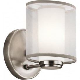 SALDANA modern pewter wall light with organza shade