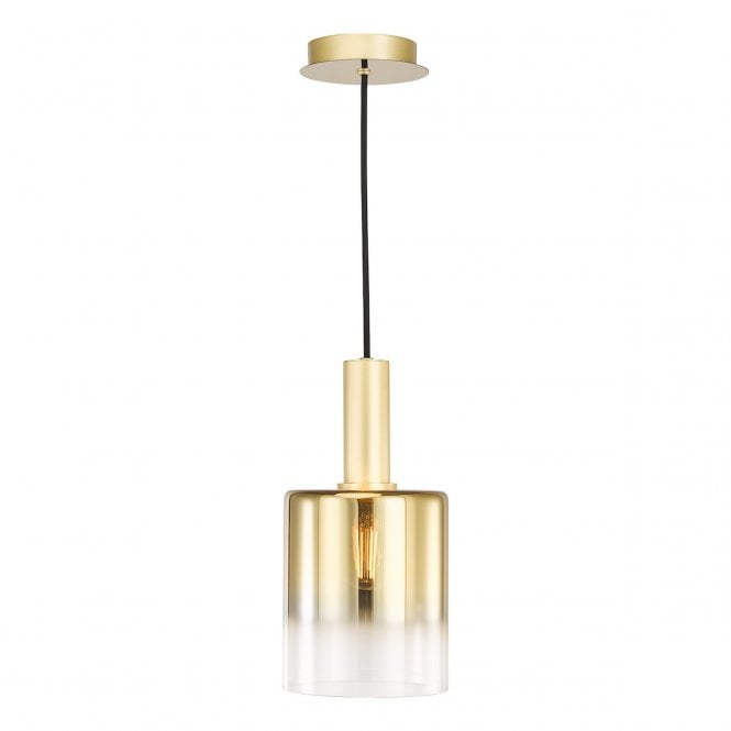 Savannah Pendant Satin Gold and Gold Ombre Glass