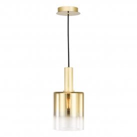 A modern gold and ombre glass ceiling pendant light 