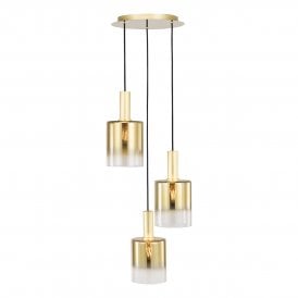 modern gold and ombre glass ceiling cluster pendant lighting