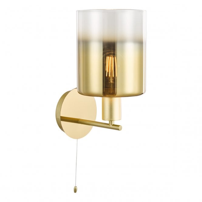 Savannah Satin Gold Wall Light with Gold Ombre Glass Shade