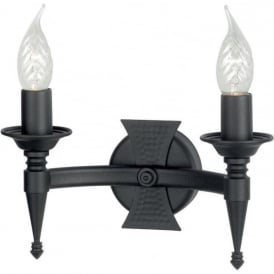 Black cast iron double wall light