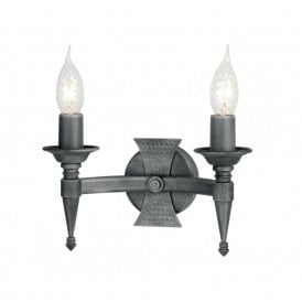 SAXON Medieval forged wrought iron double wall light