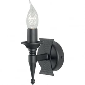 SAXON wrought iron Medieval style single wall light