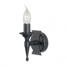 SAXON wrought iron Medieval style single wall light