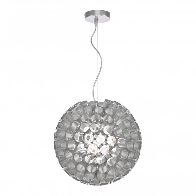SERAFINA double insulated brushed chrome ball ceiling pendant - small