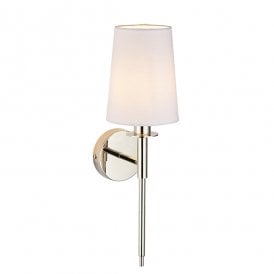 SERENE Nickel Plated Wall Light With White Shade
