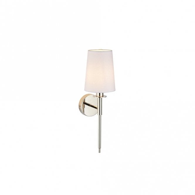 SERENE Nickel Plated Wall Light With White Shade