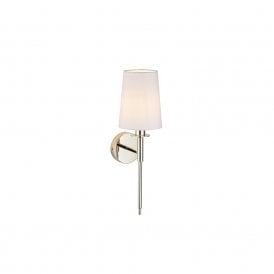 SERENE Nickel Plated Wall Light With White Shade