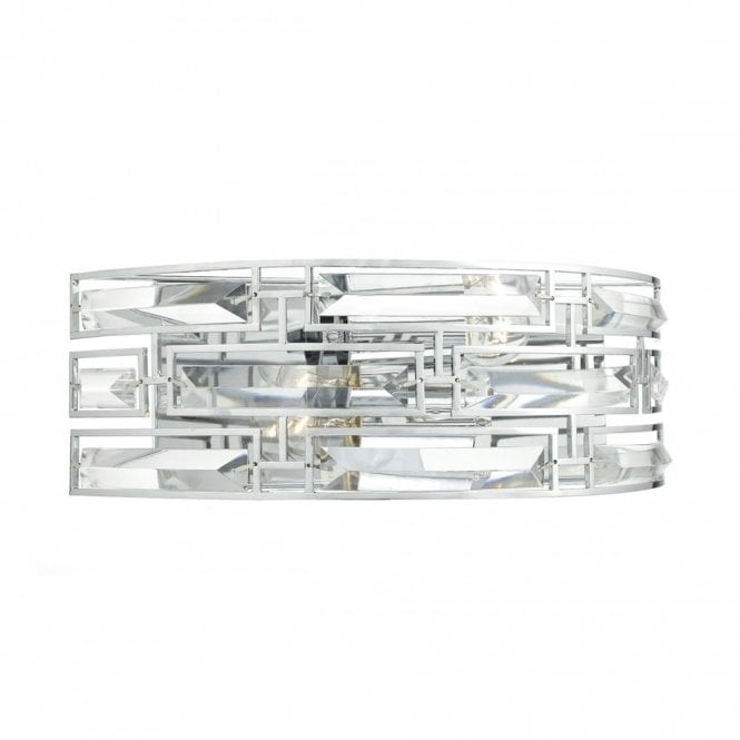 SEVILLE double insulated mid-century chrome and crystal wall light