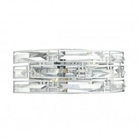 SEVILLE double insulated mid-century chrome and crystal wall light
