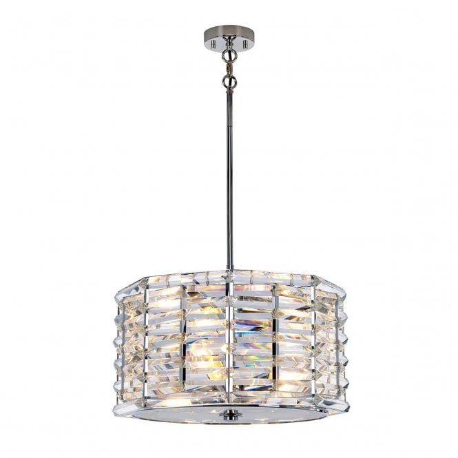 SHOAL 4 light chrome and crystal ceiling pendant