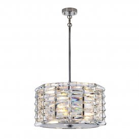 SHOAL 4 light chrome and crystal ceiling pendant